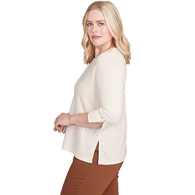 Women's Alfred Dunner Heat Set Embellished Solid Top