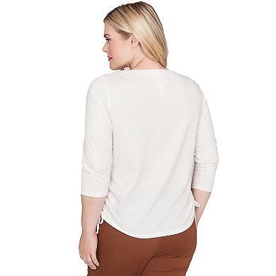 Women's Alfred Dunner Asymmetric Floral Side Tie Top