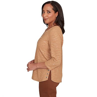 Women's Alfred Dunner Shimmer Animal Jacquard Top with Necklace