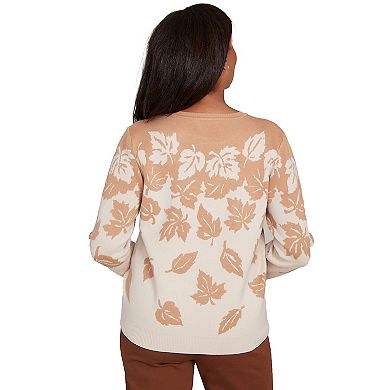 Women's Alfred Dunner Falling Leaf Long Sleeve Sweater