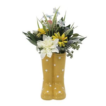 Celebrate Together™ Ceramic Rainboots Vase with Flowers