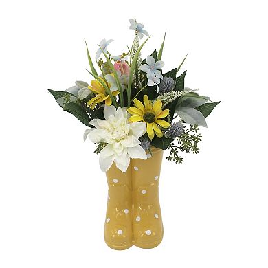 Celebrate Together™ Ceramic Rainboots Vase with Flowers