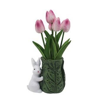 Celebrate Together™ Cabbage & Bunny Vase with Artificial Tulips