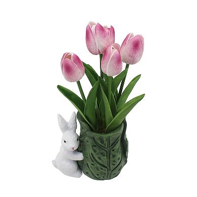 Celebrate Together™ Cabbage & Bunny Vase with Artificial Tulips
