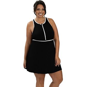 Women's Little Dolfin Aquashape Zip Front Swim Dress