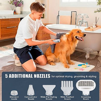 5 in1 Portable Smart Pet Grooming Hair Dryer for Dogs