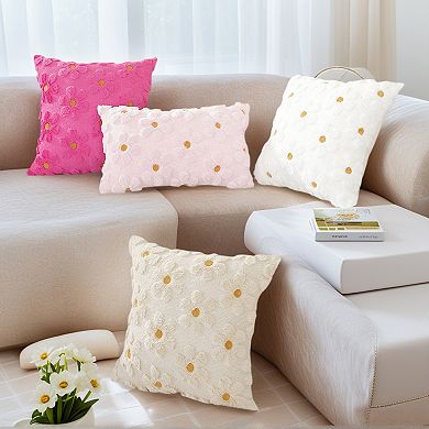 Throw Pillow Covers Set of 2 Flower Farmhouse Soft Throw Pillows for Sofa Holliday Home Decor
