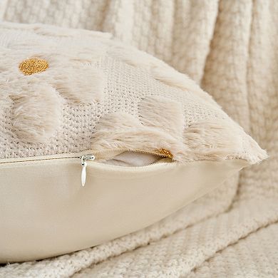 Throw Pillow Covers Set of 2 Flower Farmhouse Soft Throw Pillows for Sofa Holliday Home Decor