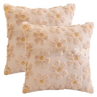 Throw Pillow Covers Set of 2 Flower Farmhouse Soft Throw Pillows for Sofa Holliday Home Decor
