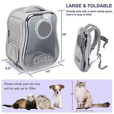 Cat Backpack Breathable Bubble Pet Carrier for Travel