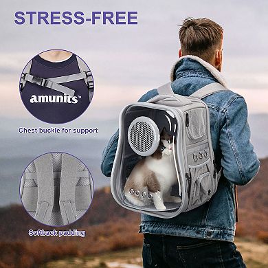 Cat Backpack Breathable Bubble Pet Carrier for Travel