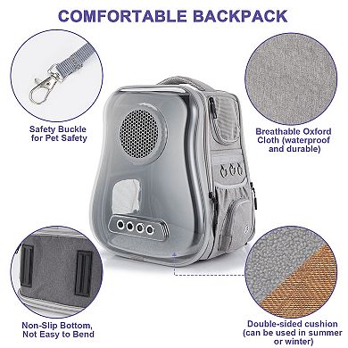 Cat Backpack Breathable Bubble Pet Carrier for Travel