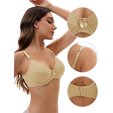 Women's V Neck Adjustable Strap Underwire Push Up Bras