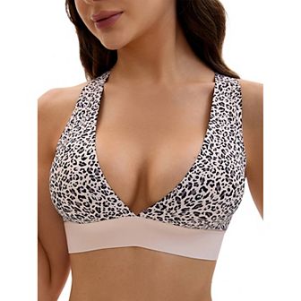 Women's Deep V Bralette Wirefree T-Shirt Seamless Comfortable Plunge Bras