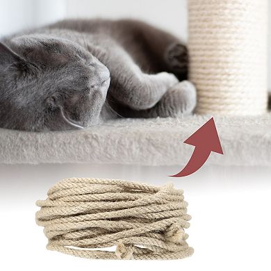Cat Natural Sisal Rope for Scratching Post Tree Replacement, Sisal Rope, 6mm Diameter, 33ft