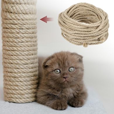 Cat Natural Sisal Rope for Scratching Post Tree Replacement, Sisal Rope, 6mm Diameter, 33ft