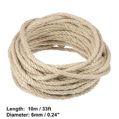 Cat Natural Sisal Rope for Scratching Post Tree Replacement, Sisal Rope, 6mm Diameter, 33ft