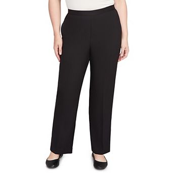 Women's Alfred Dunner Textured Pull-On Elastic Medium Length Pants