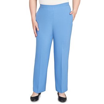 Women's Alfred Dunner Textured Pull-On Elastic Medium Length Pants