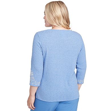 Women's Alfred Dunner Medallion Bordered Top with Necklace