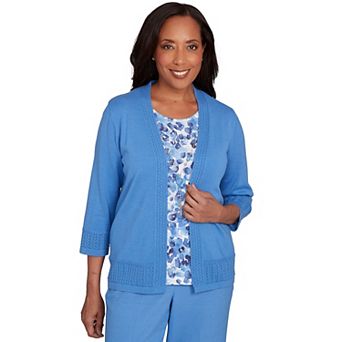 Women's Alfred Dunner Floral Print Two-In-One Sweater