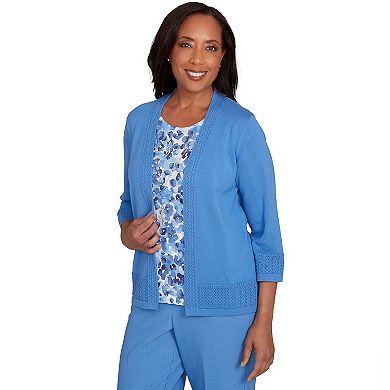Women's Alfred Dunner Floral Print Two-In-One Sweater