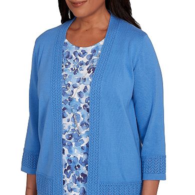 Women's Alfred Dunner Floral Print Two-In-One Sweater