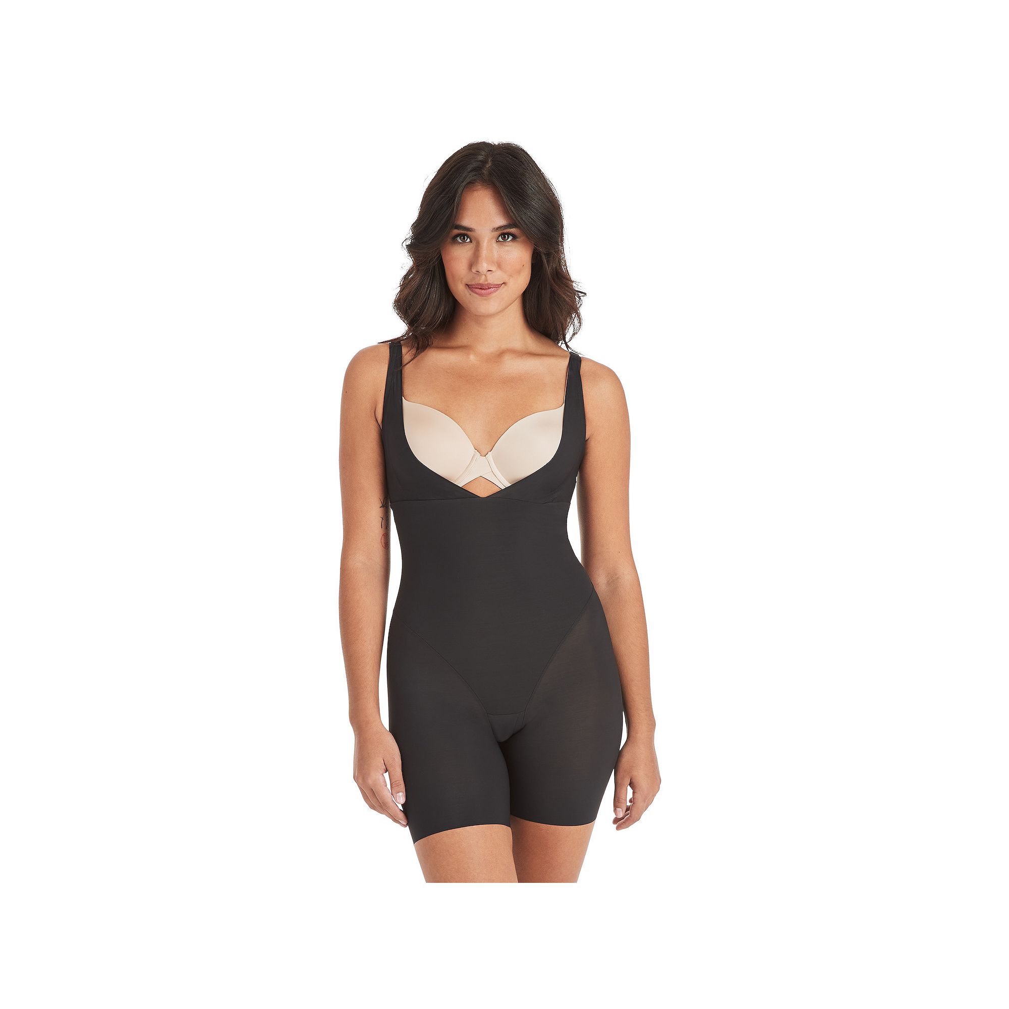 Maidenform Firm Control Shapewear Open Bust Body Shaper with Anti-Static Fa