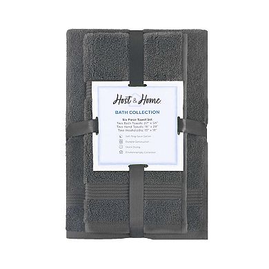 Host & Home 6pc Cotton Bath Towel Set