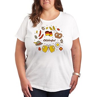 Plus Size Oktoberfest Fall Icons Graphic Tee