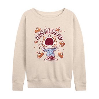 Women's Peanuts Sally Pass Me The Pie! French Terry Long Sleeve Tee
