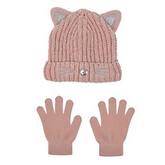 Girls' Elli by Capelli Kitty Beanie & Gloves 2 pc Set