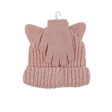 Girls' Elli by Capelli Kitty Beanie & Gloves 2-pc. Set