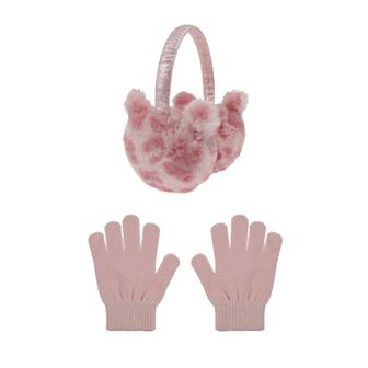 Girls Elli by Capelli 2 pc Leopard Faux Fur Earmuff & Gloves Set