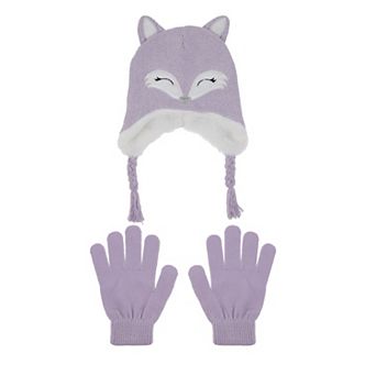 Girls 4-16 Elli by Capelli Fox Earflap Hat & Gloves Set