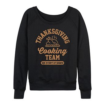 Women's Thanksgiving Cooking Team French Terry Long Sleeve Tee