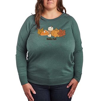 Plus Size Hello Fall French Terry Long Sleeve Tee