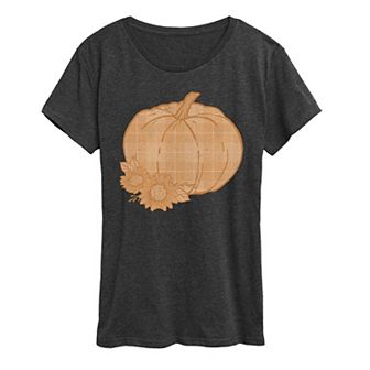 Women's Plaid Pumpkin Graphic Tee