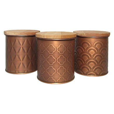 Discover Europe Aras Metal Mini Container with Wood Lid