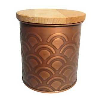 Discover Europe Aras Metal Mini Container with Wood Lid