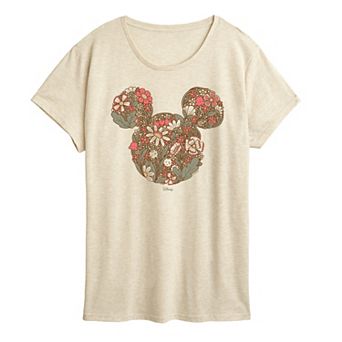 Women's Disney's Mickey Mouse Floral Graphic Tee
