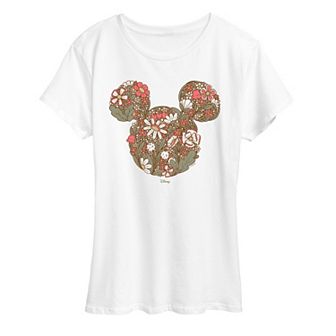 Women's Disney's Mickey Mouse Floral Graphic Tee