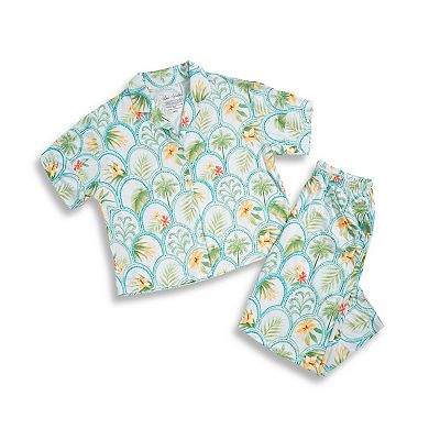 Women's Lilac+London 2-Piece Print Knit Pajama Top & Pajama Bottoms Set