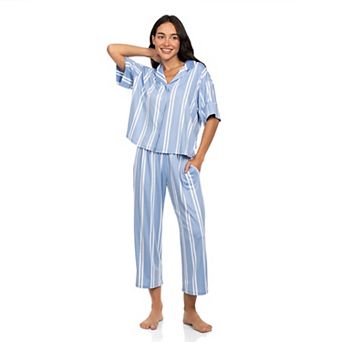 Women's Lilac+London 2 pc Print Knit Pajama Top & Pajama Bottoms Set