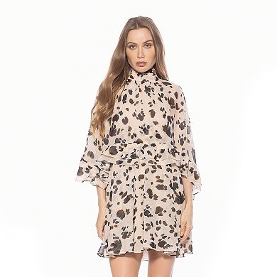 Women's ALEXIA ADMOR Vespera Mockneck Ruffle Mini Dress