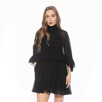 Women's ALEXIA ADMOR Vespera Mockneck Ruffle Mini Dress