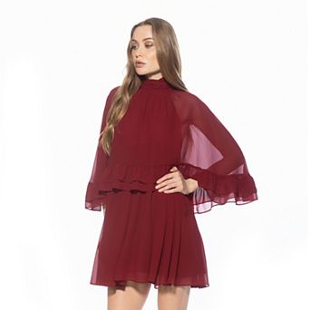 Women's ALEXIA ADMOR Vespera Mockneck Ruffle Mini Dress