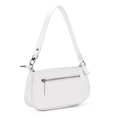 Adornia Embossed Shoulder Bag With Zip Closure