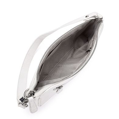 Adornia Embossed Shoulder Bag With Zip Closure