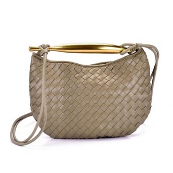 Adornia Woven Gold Handle Shoulder Bag